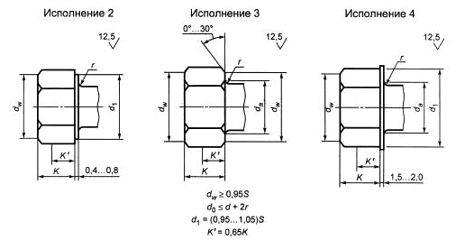 3 иные типа головки болта ГОСТ Р 52644-2006