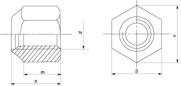 Гайка шестигранная самоконтрящаяся с неметаллической вставкой (DIN 6924 (EN ISO 7040, 10512))