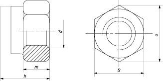 Гайка шестигранная самоконтрящаяся  цельнометаллическая (DIN 6925 (EN ISO 7042, 10513))