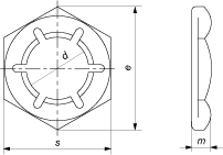 Гайка шестигранная стопорная (DIN 7967)