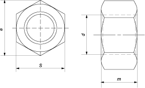 Гайка шестигранная с мелким шагом резьбы (EN ISO 8673)