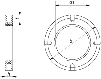 Гайка круглая с радиальными отверстиями и метрической мелкой резьбой (DIN 1816)