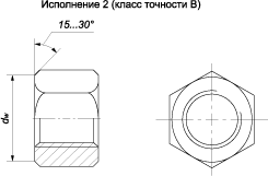 Гайка стыковая, класс точности B и C (ГОСТ 11532-93)