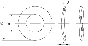 Шайба пружинная волнистая, форма B (DIN 137 B)