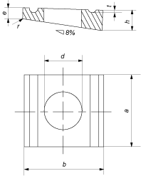 Шайба косая квадратная, уклон 8% (DIN 434 )
