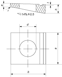 Шайба косая квадратная, уклон 14% (DIN 435)
