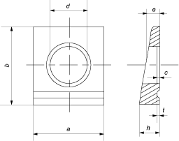 Шайба косая квадратная с проточкой (DIN 6917)