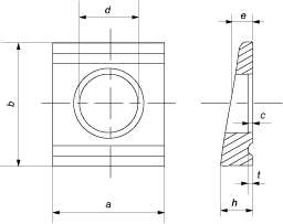 Шайба косая квадратная с двумя проточками (DIN 6918)