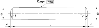 Штифт конический незакаленный (DIN 1 (EN ISO 2339))