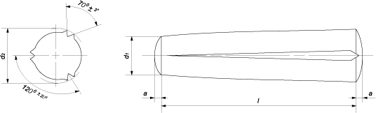 Штифт конический с насечкой (DIN 1471 (EN ISO  8744))