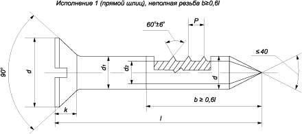 Шуруп с потайной головкой (ГОСТ 1145-80)