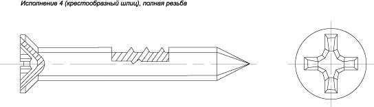 Шуруп с потайной головкой (ГОСТ 1145-80)