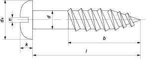 Шуруп с полукруглой головкой и прямым шлицем (DIN 96)