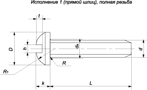 Винты самонарезающие с полукруглой головкой (ГОСТ 10621-80)