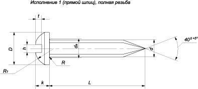 Винты самонарезающие с полукруглой головкой и заостренным концом (ГОСТ 11650-80)