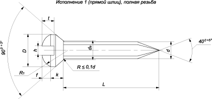 Винты самонарезающие с полупотайной головкой и заостренным концом (ГОСТ 11651-80)