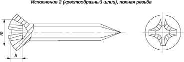 Винты самонарезающие с полупотайной головкой и заостренным концом (ГОСТ 11651-80)