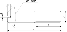 Винт установочный с прямым шлицем и неполной резьбой (DIN 427  (EN ISO 2342))