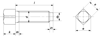 Винт с квадратной головкой и подголовком (DIN 479)