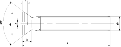 Винт с потайной головкой и прямым шлицем (DIN 963 (EN ISO 2009))