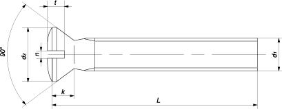 Винт с полупотайной головкой и прямым шлицем (DIN 964 (EN ISO 2010))