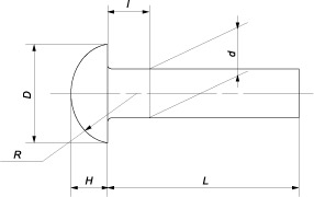 Заклепка с полукруглой головкой (ГОСТ 10299-78)