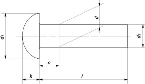 Заклепка с полукруглой головкой (DIN 660 (ISO 1051))