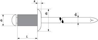 Заклепка вытяжная со стандартным буртиком DIN 7337