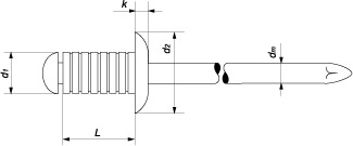 Заклепка вытяжная рифлёная 